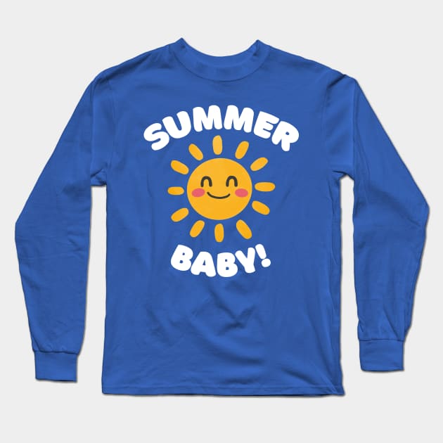 Summer Baby - Retro Smiley Sun Design Long Sleeve T-Shirt by DankFutura